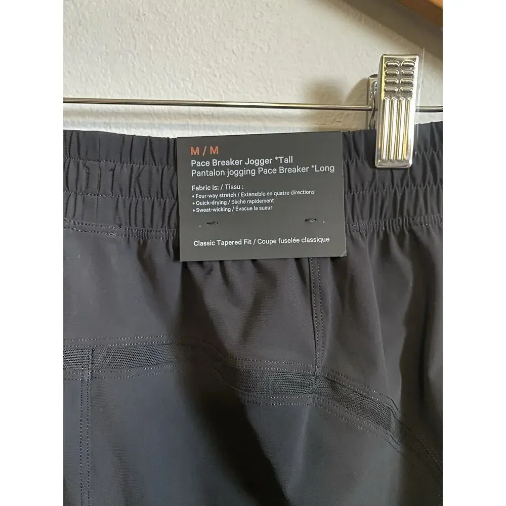 Lululemon Men’s Pace Breaker Black Jogger Tall Medium Classic Tapered Fit NEW